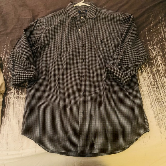 Gingham Check Pattern Polo by Ralph Lauren Black & A Lil Off White Button Down - Picture 1 of 5